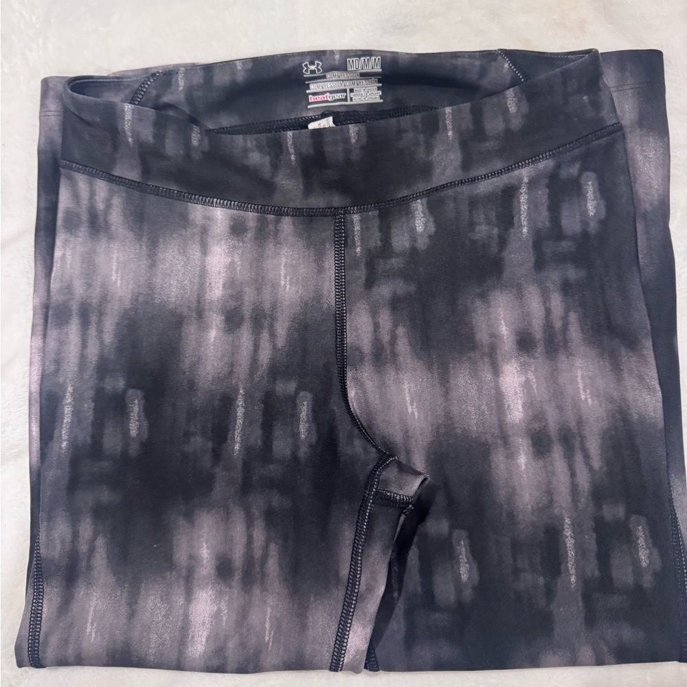 Under Armour Charcoal/Black Patterned Leggings-Med - Picture 3 of 6